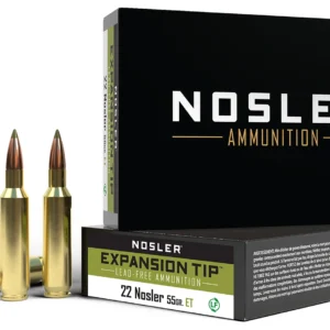 Nosler 40140 E-Tip Lead Free 22Nosler 55gr E Tip Lead Free 20 Per Box/10 Case