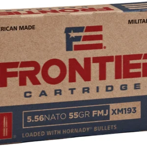Frontier Cartridge FR200 Military Grade Centerfire Rifle 5.56x45mmNATO 55gr Full Metal Jacket 20 Per Box/25 Case