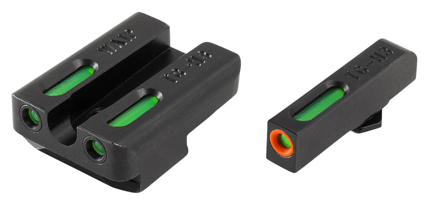 TruGlo TG13WA1PC TFX Pro Black | Green Tritium & Fiber Optic Orange Outline Front Sight Green Tritium & Fiber Optic Rear Sight