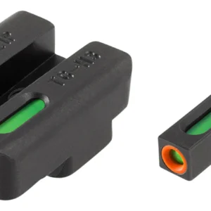 TruGlo TG13WA2PC TFX Pro Black | Green Tritium & Fiber Optic Orange Outline Front Sight Green Tritium & Fiber Optic Rear Sight