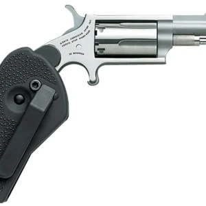 North American Arms 22MCHG Mini-Revolver 22 LR/22 WMR 5 Shot 1.63" Stainless Steel Barrel, Frame & Cylinder, Black Synthetic Holster Grip, Exposed Hammer