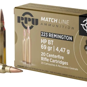 PPU PPM2231 Match  223Rem 69gr Hollow Point Boat Tail 20 Per Box/50 Case