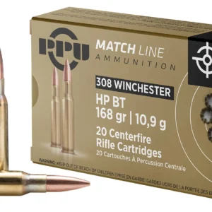 PPU PPM3082 Match  308Win 168gr Hollow Point Boat Tail 20 Per Box/10 Case