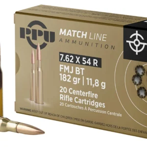 PPU PPM7 Match  7.62x54mmR 182gr Full Metal Jacket 20 Per Box/10 Case