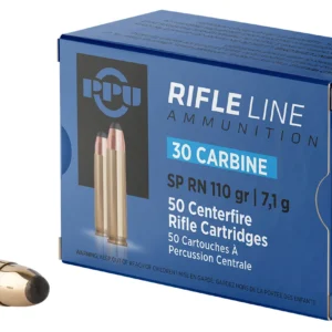 PPU PP30S Standard Rifle  30Carbine 110gr Soft Point Round Nose 50 Per Box/10 Case