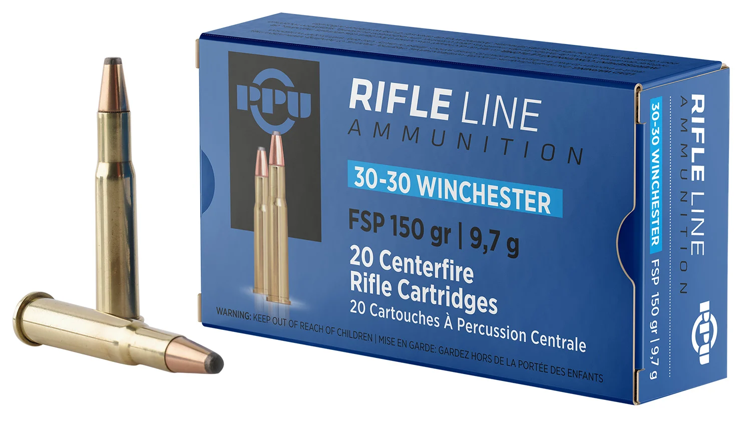 PPU PP30301 Standard Rifle 30-30Win 150gr Flat Soft Point 20 Per Box/10 Case