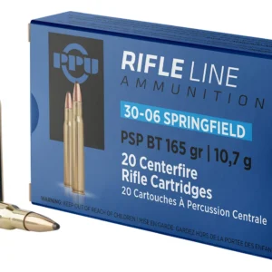 PPU PP30062 Standard Rifle  30-06Springfield 165gr Pointed Soft Point Boat Tail 20 Per Box/10 Case
