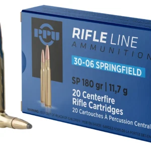 PPU PP30063 Standard Rifle  30-06Springfield 180gr Soft Point 20 Per Box/10 Case