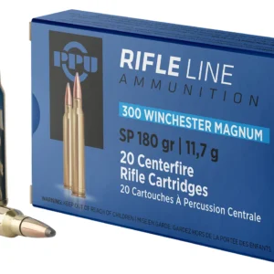 PPU PP3003 Standard Rifle  300WinMag 180gr Soft Point 20 Per Box/10 Case