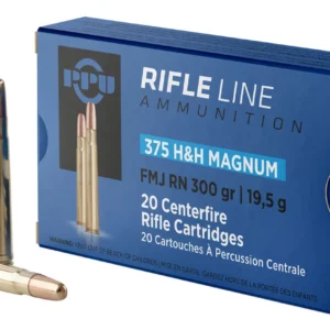 Prvi PPU 375 H&H Mag Ammunition PP375F 300 Grain Full Metal Jacket 10 Rounds