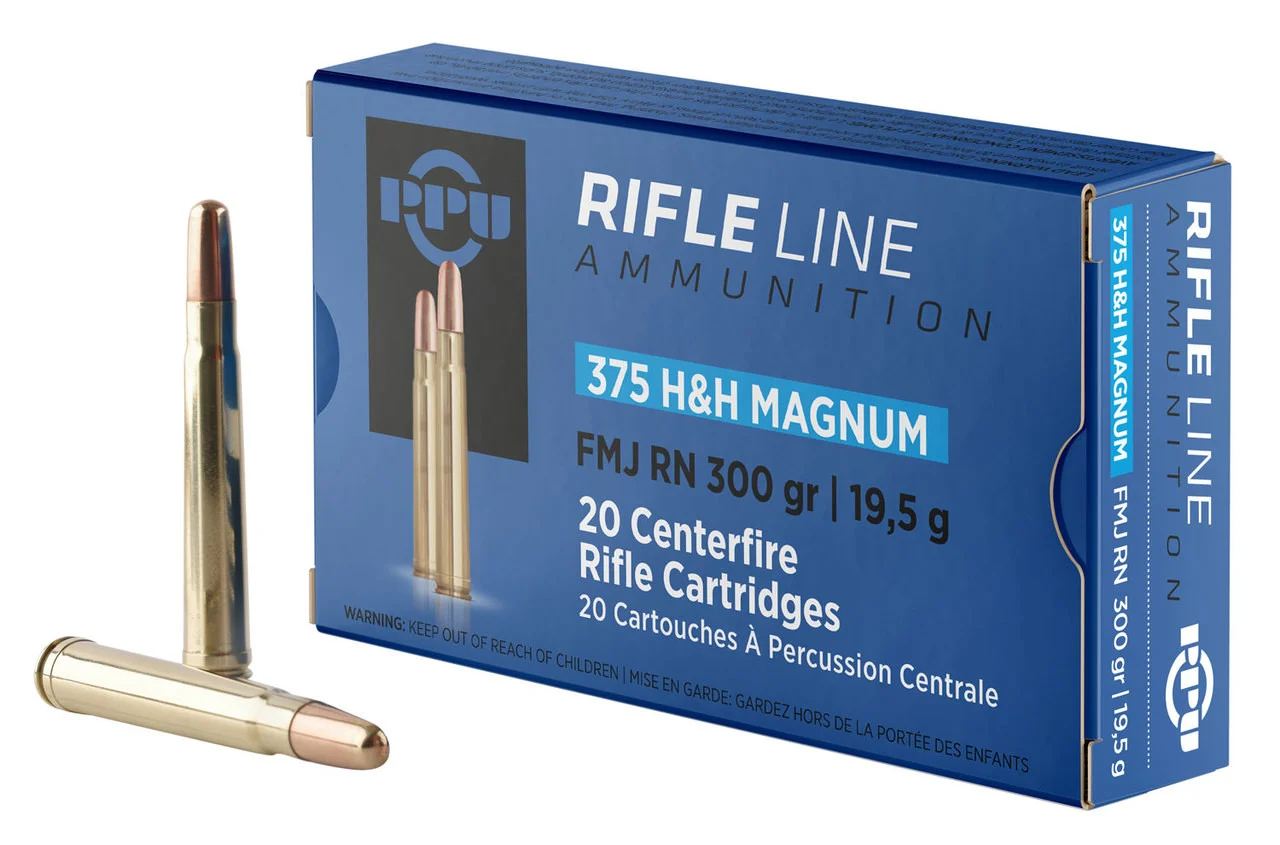 Prvi PPU 375 H&H Mag Ammunition PP375F 300 Grain Full Metal Jacket 10 Rounds