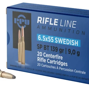 PPU PP6SWS Metric Rifle  6.5x55Swedish 139gr Soft Point Boat Tail 20 Per Box/10 Case