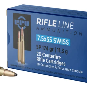 PPU PP7SS Metric Rifle  7.5x55mmSwiss 174gr Soft Point 20 Per Box/10 Case