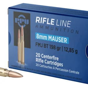 PPU PP8F Metric Rifle  8mmMauser 198gr Full Metal Jacket Boat Tail 20 Per Box/10 Case