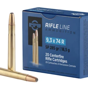 PPU PP9374 Metric Rifle  9.3mmx74R 285gr Soft Point 20 Per Box/10 Case