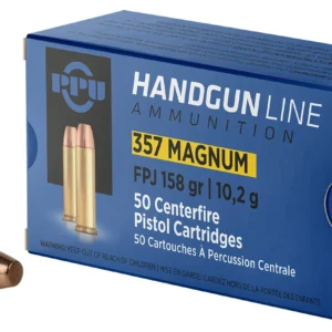 PPU PPH357MF Handgun  357Mag 158gr Flat Point Jacketed 50 Per Box/10 Case