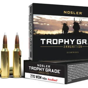 Nosler 60030 Trophy Grade  270WSM 140gr Nosler AccuBond 20 Per Box/10 Case