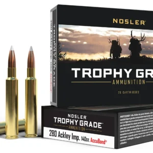 Nosler 60043 Trophy Grade  280Ackley Improved 140gr Nosler AccuBond 20 Per Box/10 Case