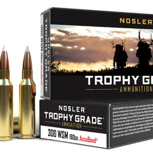 Nosler 60063 Trophy Grade  300WSM 180gr Nosler AccuBond 20 Per Box/10 Case