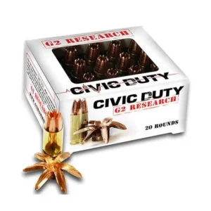 G2R CIVIC DUTY 45ACP 20RD BOX 25 BOXES PER CASE