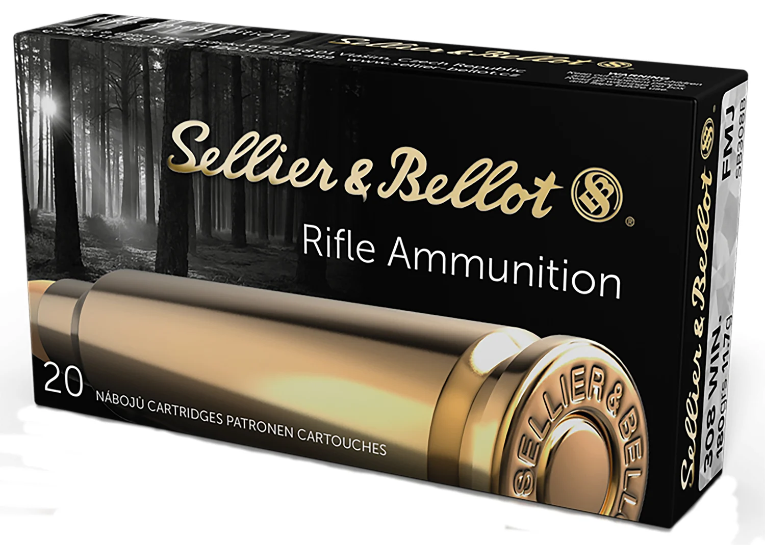 Sellier & Bellot SB308B Rifle 308Win 180gr Full Metal Jacket 20 Per Box/25 Case