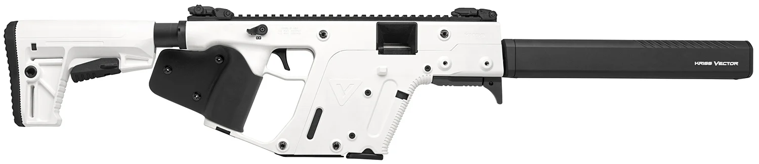 Kriss USA KV90CAP22 Vector CRB G2 *CA Compliant 9mm Luger 10+1 16" Black Barrel Shroud, Alpine White Rec & Fixed Stock, Black California Paddle Grip, Flip Up Sights