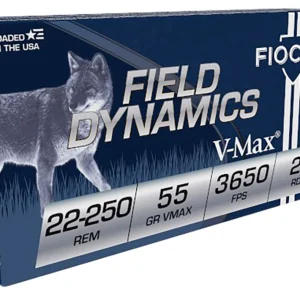 Fiocchi 22250HVD Field Dynamics  22-250Rem 55gr Hornady V Max 20 Per Box/10 Case