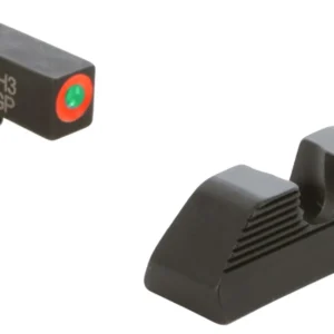 AmeriGlo GL351 Protector Sight Set for Glock  Green Tritium Orange Outline Front Sight-Black Serrated Rear Sight