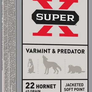 Winchester Ammo X22H1 Super X 22Hornet 45gr Jacketed Soft Point 50 Per Box/10 Case