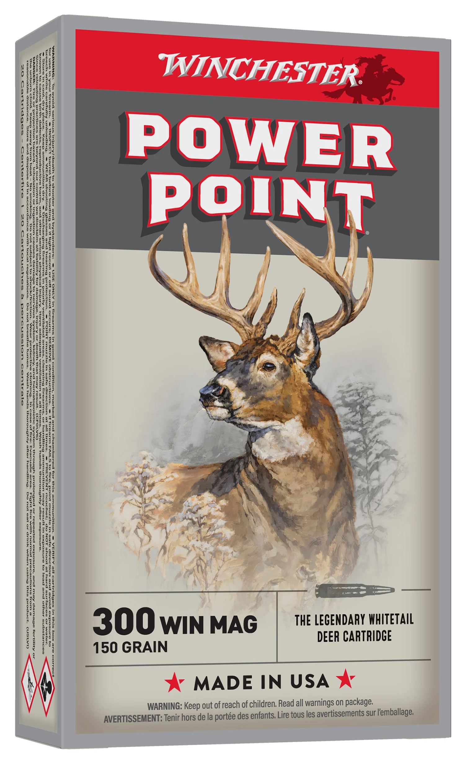 Winchester Ammo X30WM1 Power-Point 300WinMag 150gr 20 Per Box/10 Case