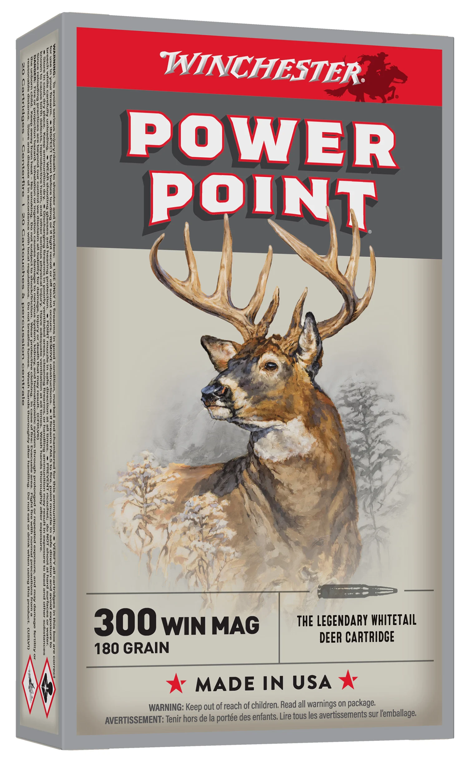 Winchester Ammo X30WM2 Power-Point 300WinMag 180gr 20 Per Box/10 Case