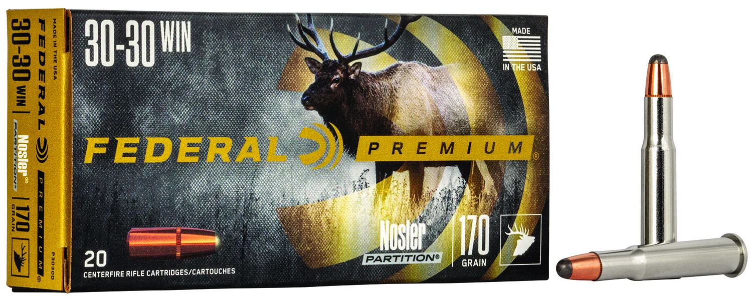Federal P3030D Premium 30-30Win 170gr Nosler Partition 20 Per Box/10 Case