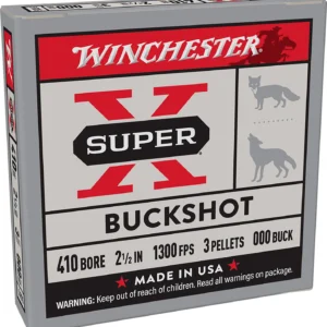 Winchester Ammo XB41000 Super X  410Gauge 2.50" 3Pellets 000Buck Shot 5 Per Box/50 Case
