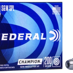 Federal C44SA Champion Training 44S&W Spl 200gr Semi Wadcutter Hollow Point 20 Per Box/25 Case