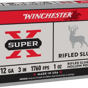 Winchester Ammo X123RS15 Super X  12Gauge 3" 1oz Rifled Slug Shot 5 Per Box/50 Case