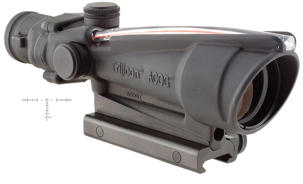 Trijicon 100153 ACOG Black Hardcoat Anodized 3.5x35mm Illuminated Red Horseshoe .223/5.56 BDC Reticle
