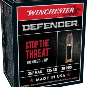 Winchester Ammo S357MPDB Defender  357Mag 125gr Bonded Jacket Hollow Point 20 Per Box/10 Case