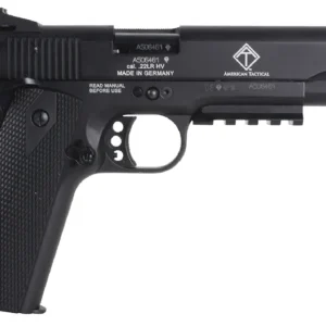 GSG GSG1911ADOP M1911 ADOP 22 LR 10+1 5" Black Steel/Threaded Barrel & Serrated Slide, Zinc Alloy w/Accessory Rail & Beavertail Frame Black Double Diamond Polymer Grip