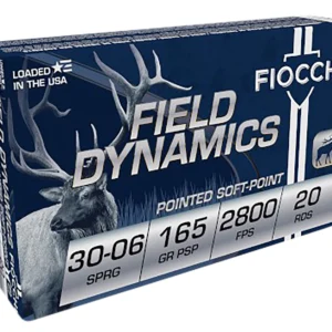 Fiocchi 3006C Field Dynamics 30-06Springfield 165gr Pointed Soft Point 20 Per Box/10 Case