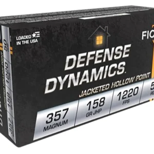 Fiocchi 357B Defense Dynamics 357Mag 158gr Jacketed Hollow Point 50 Per Box/20 Case