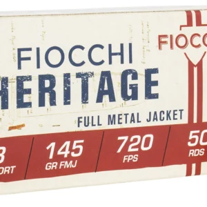 Fiocchi 38SWSHA Heritage  38S&WShort 145gr Full Metal Jacket 50 Per Box/20 Case