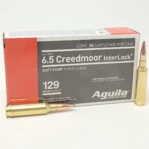 Aguila 6.5mm Creedmoor Ammunition 129 Grain Interlock Soft Point Boat Tail 81489AG 20 Rounds