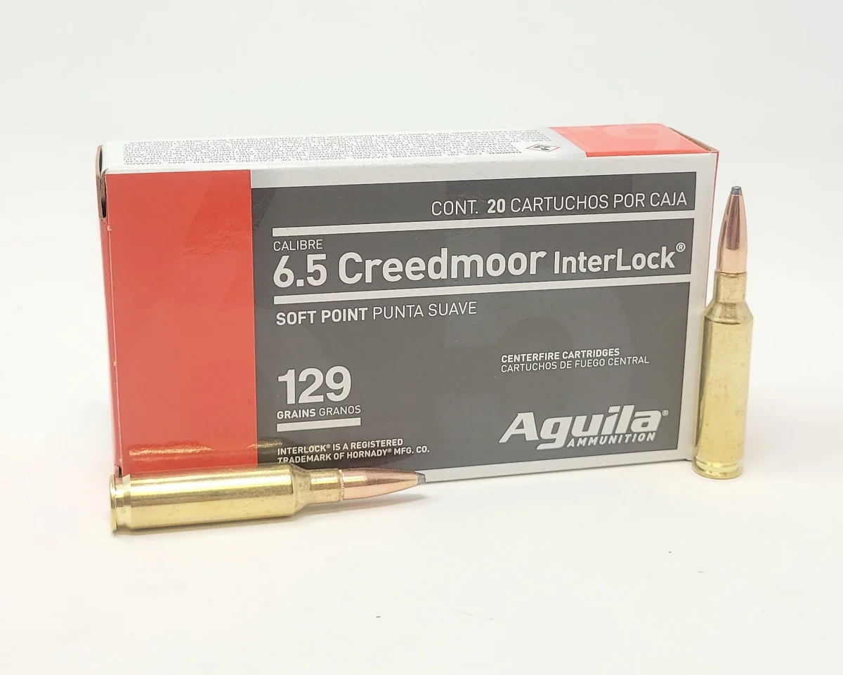 Aguila 6.5mm Creedmoor Ammunition 129 Grain Interlock Soft Point Boat Tail 81489AG 20 Rounds