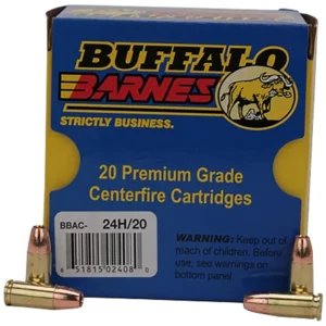 Buffalo Bore Ammunition 24H20 Buffalo-Barnes Strictly Business 9mmLuger +P+ 115gr Barnes TAC-XP Lead Free 20 Per Box/12 Case