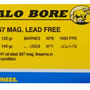 Buffalo Bore Ammunition 19J20 Buffalo-Barnes Strictly Business 357Mag 125gr Barnes VOR-TX XPB Lead Free 20 Per Box/12 Case