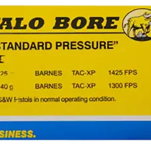 Buffalo Bore Ammunition 23D20 Standard Pressure Strictly Business 40S&W 125gr Barnes TAC-XP Lead Free 20 Per Box/12 Case
