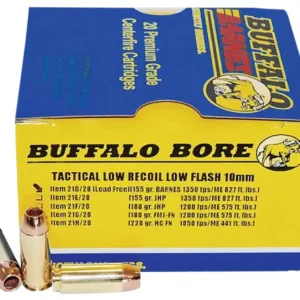 Buffalo Bore Ammunition 21D20 Buffalo-Barnes Strictly Business 10mmAuto 155gr Barnes TAC-XP Lead Free 20 Per Box/12 Case
