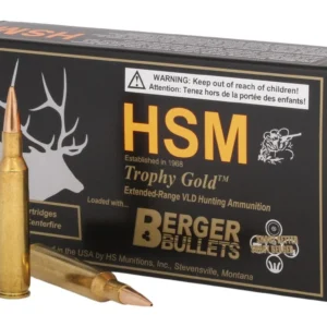 HSM 6REM95VLD Trophy Gold Extended Range 6mm 95 gr Berger Hunting VLD Match 20 Per Box/ 25 Case