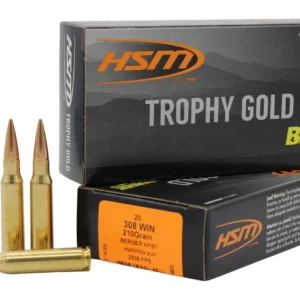 HSM 308210VLD Trophy Gold Extended Range 308 Win 210 gr Berger Hunting VLD Match 20 Per Box/ 25 Case