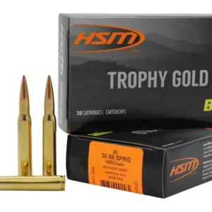 HSM 3006168VLD Trophy Gold Extended Range 30-06 Springfield 168 gr Berger Hunting VLD Match 20 Per Box/ 20 Case